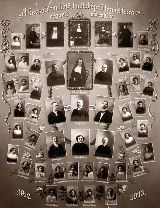 Margit Brichta on the group photo of the graduating class in the Teacher Training College of Kassa