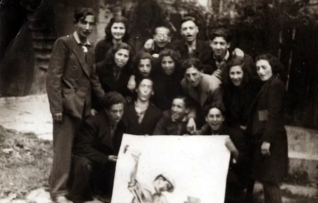 Mazal Asael with her Hashomer Hazair group