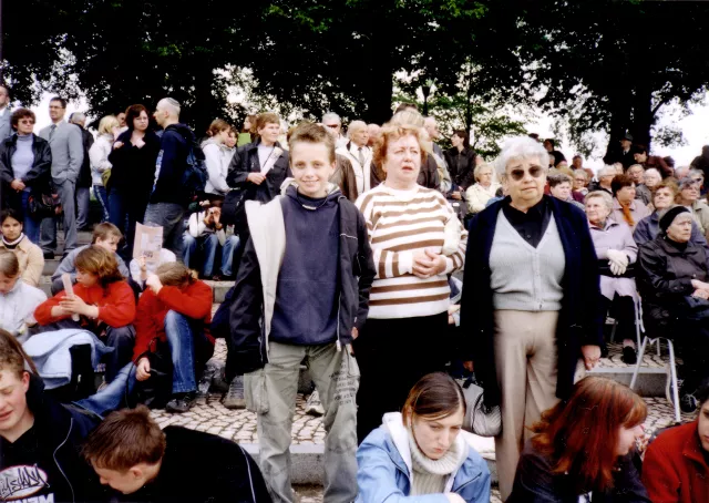 Mrs. Felixova at a memorial ceremony in Terezin