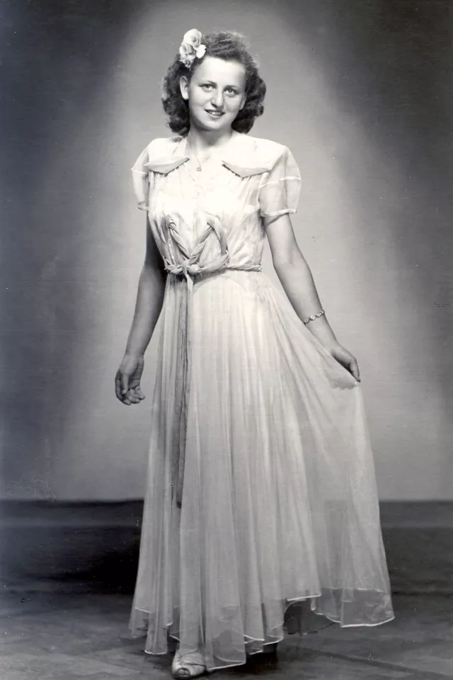 Eva Duskova at a ball