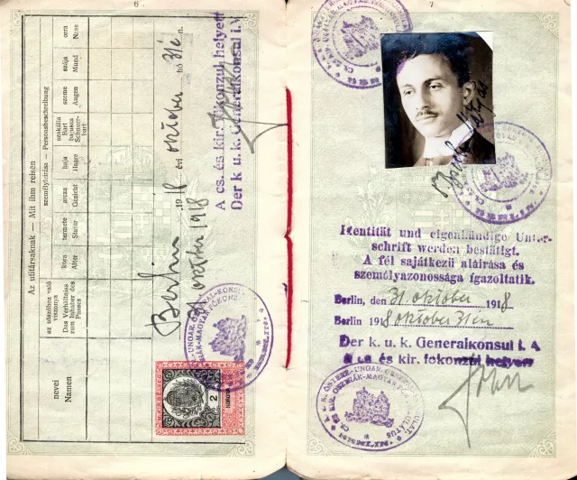 Judita Sendrei's father, Matija Bruck's passport