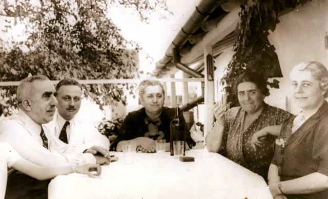 The Bruck family in their yard