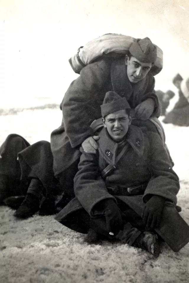 Harun Bozo and Mario Kohen during military service