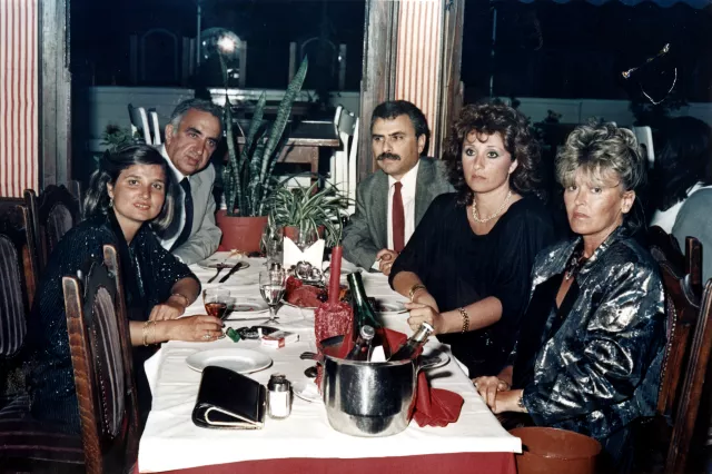 Harun Bozo and neighbors at dinner