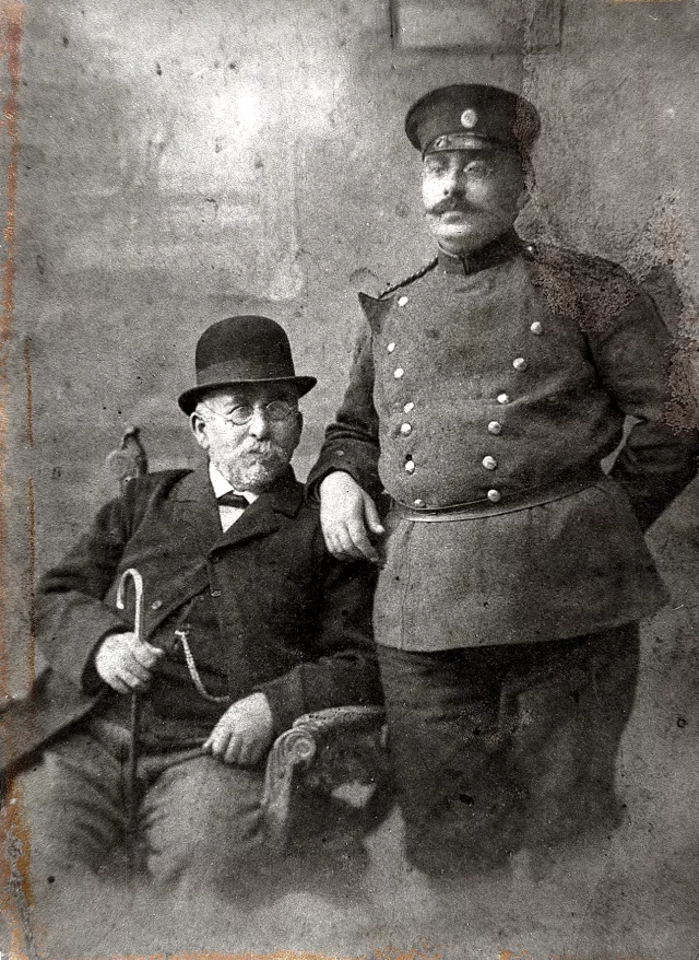 Matilda Albuhaire's paternal grandfather, Yacov Mercado Albuhaire, with his son Avram Albuhaire
