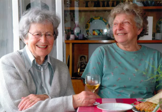 Helena Kovanicova with her friend Jitka Amortova