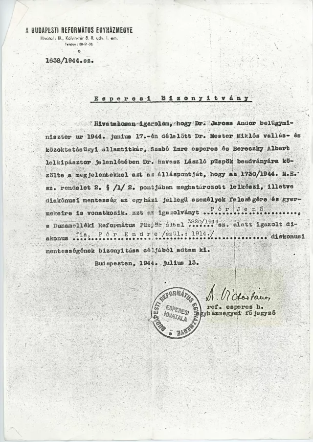 Esperesi bizonyítvány