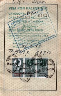 Max Uris Visa für Palästina