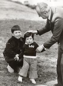Eshua Almalech with his daughter's children David Djambazov and Irina Djambazova