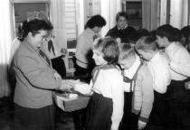 Olya Avramova at a school celebration