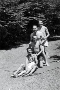 Haim Molhov with family and friends on holiday