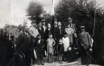 Korina Solomonova with her parents and friends