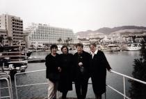 Lea Beraha with her sister Eliza Eshkenazi and friends