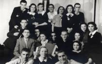 Sophie Pinkas at the graduation ball with Jewish classmates