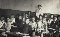 Adela Hinkova at the Jewish school