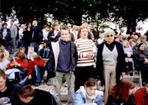 Mrs. Felixova at a memorial ceremony in Terezin