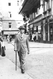 Friedrich Stecklmacher out for a walk in Karlsbad