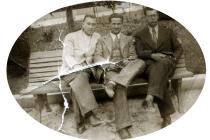 Maurice Leon with his brother Jacque Leon and Grigoris Giakos
