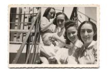 Renee Molho with relatives in the ghetto of Thessaloniki