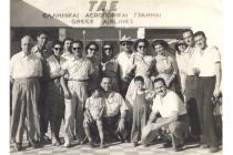 Renee Molho with family and friends at Thessaloniki airport