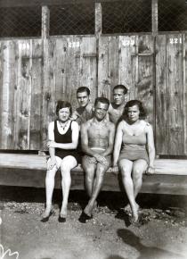 Hana Gasic's parents Menahem and Flora Montiljo with friends at the 'lake' in Sarajevo