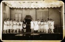 Panni Koltai in a school performance