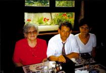 Panni Koltai with her son Karcsi and his wife Eva