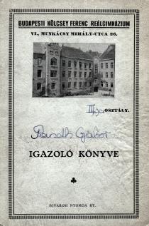 Gabor Paneth's school report book