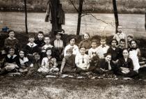 Iren Izsak as a schoolgirl on a class excursion