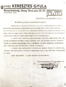 Karpelesz Leopold inaslevele