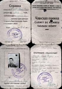 Egon Lovith's Democratic Jewish community membership card