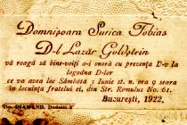 Invitation  for the engagement of  Surica Tobias with Lazar Goldstein