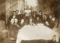 The Barvish family at a festive table