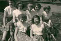 Agnesa Urbanova with her classmates after a 1st May parade