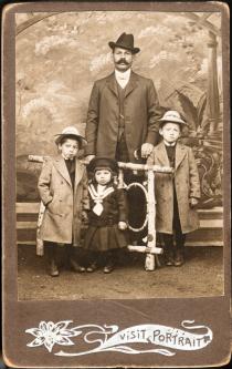 Nisim Kalef with his three sons
