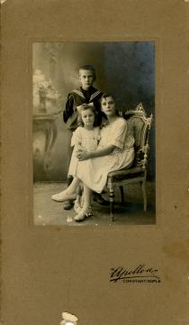 Saffet Gokcen with her brother Cemil and sister Sadiye