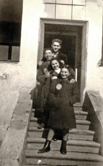 Ernest Galpert with his future wife Tilda and friends