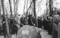 Leonid Dusman at the foundation of the memorial 'Jews - victims of the Holocaust' in Odessa