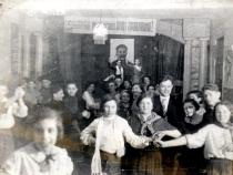 Ruvin Gitman with friends at a school concert