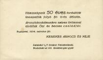 Meghívó Kerekes Arnold és felesége aranylakodalmára