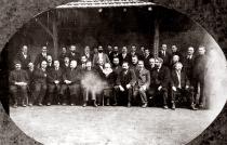 Matilda Albuhaire's uncle Avram Albuhaire at a party congress