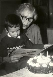 Anna Synkova with her great-grandson