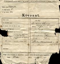 Simai Ödönné születési anyakönyvi kivonata