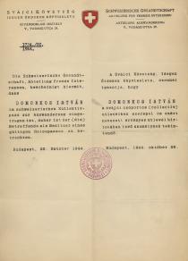 Istvan Domonkos's Swiss safe-conduct