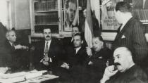 Miksa Domonkos at a discussion at the Jewish community