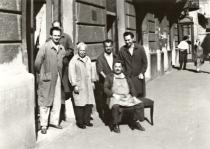 Albert Weisz in front of the Upholsterer Co-operative