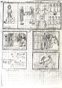 Zsuzsa Merenyi's diary with drawings about the deportation