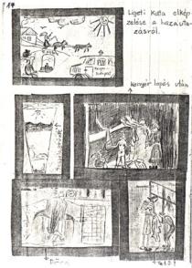 Zsuzsa Merenyi's diary with drawings about the deportation