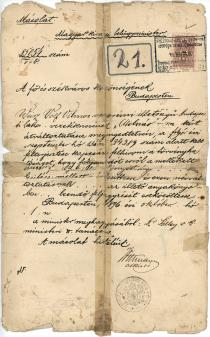 Farkas Vilmos Molnar's permission of name change