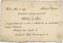 The wedding announcement of Miklos Molnar and Iren Katz